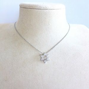 ✡️ STAR OF DAVID ✡️ Sterling Silver Cz Necklace